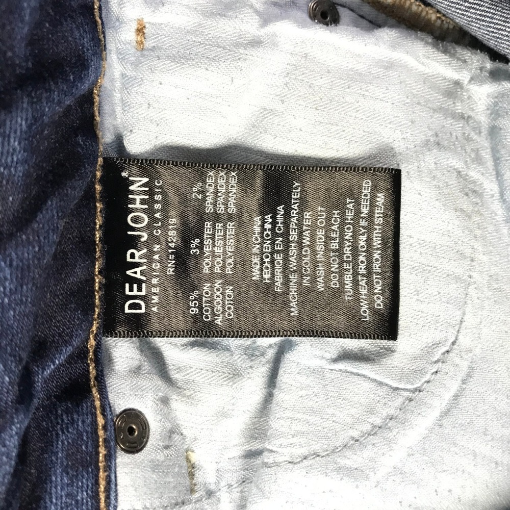 Dear John American Classic Distressed Straight Leg Jeans Blue Medium Wash Sz 27 - Picture 8 of 9